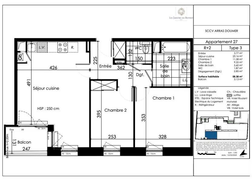 Appartement à vendre, 58m², Arras