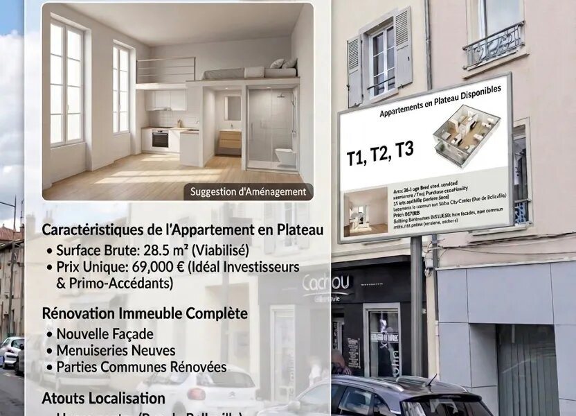 Appartement à vendre, 28m², Villefranche-sur-Saône