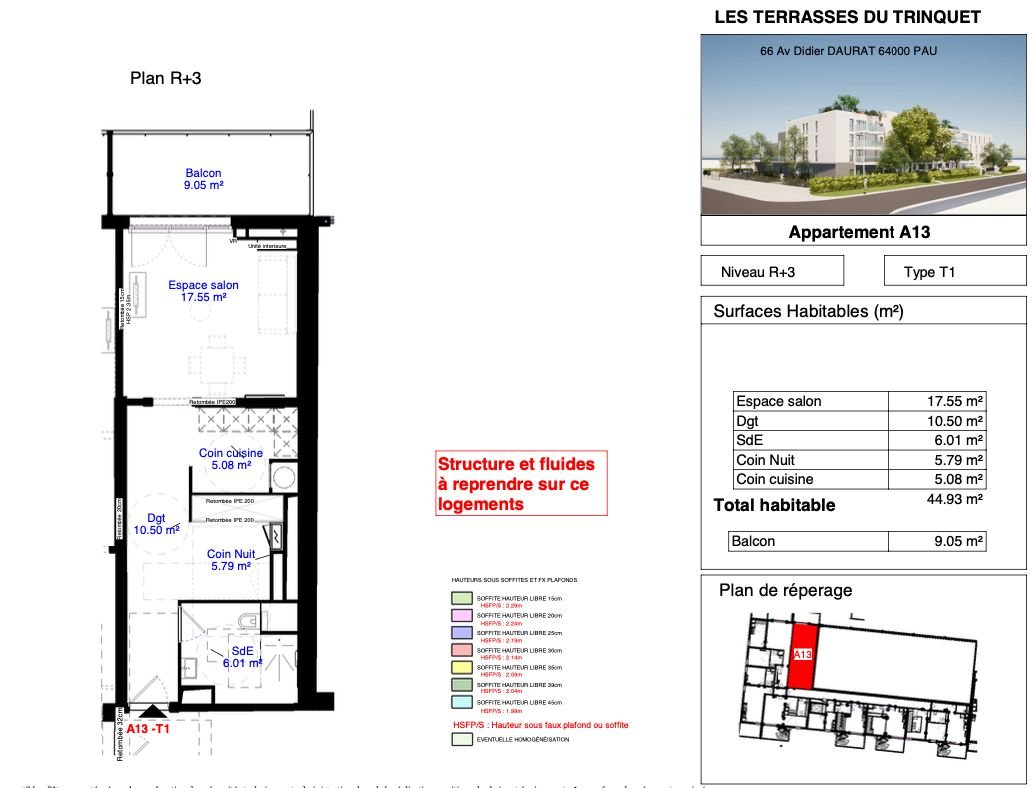 Appartement à vendre, 45m², Pau