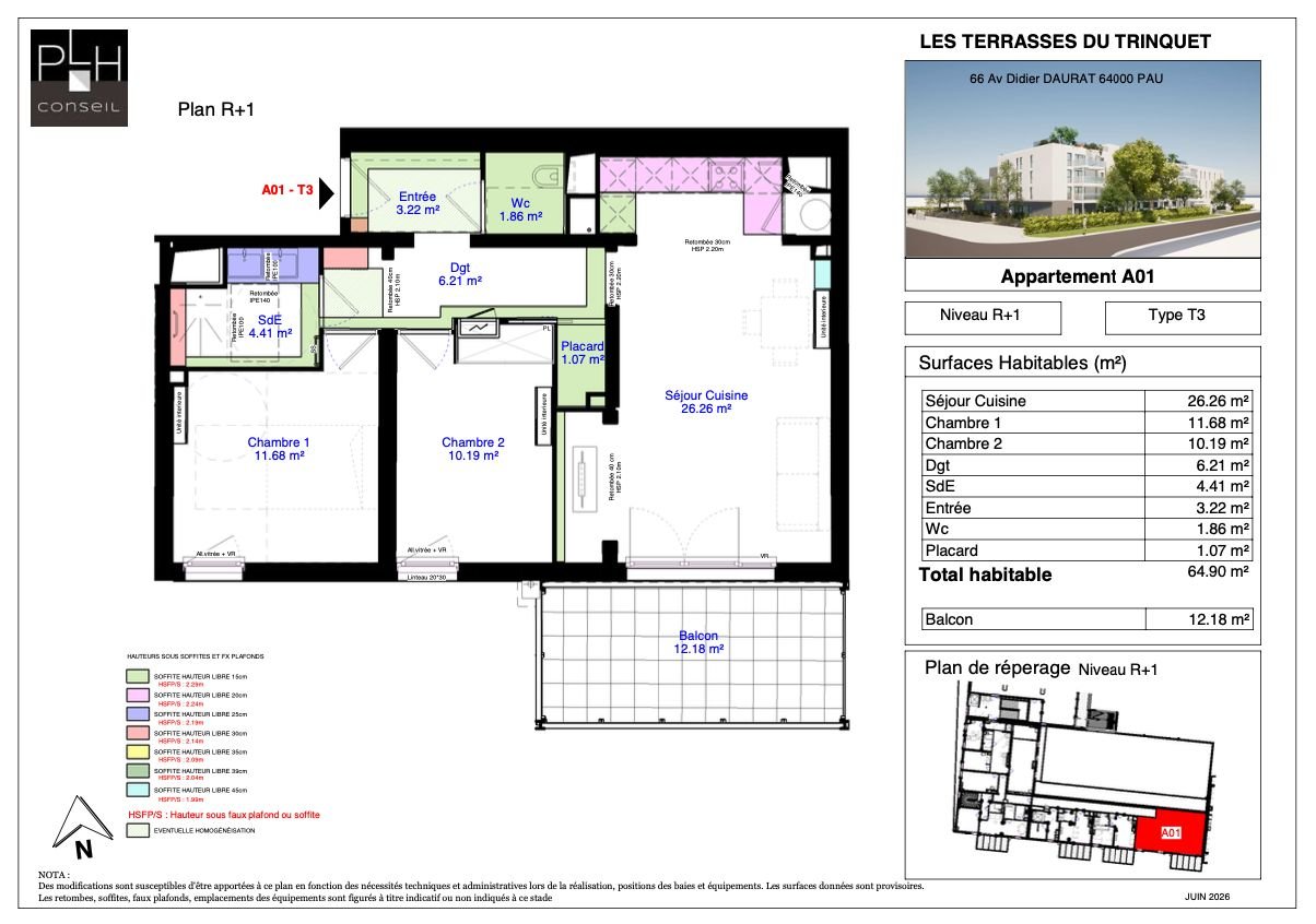 Appartement à vendre, 65m², Pau