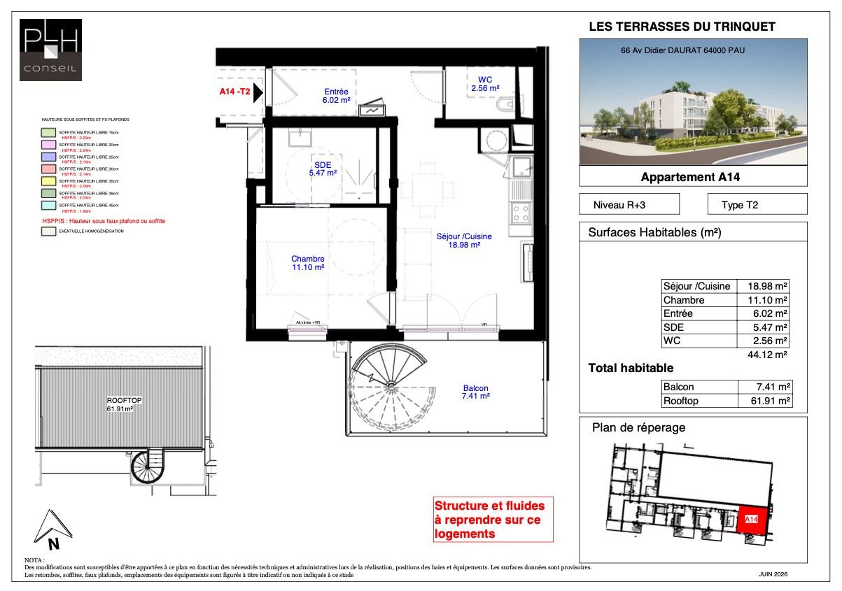 Appartement à vendre, 44m², Pau