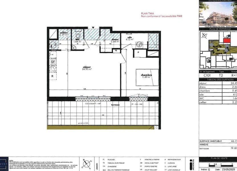 Appartement à louer, 46m², Lorient