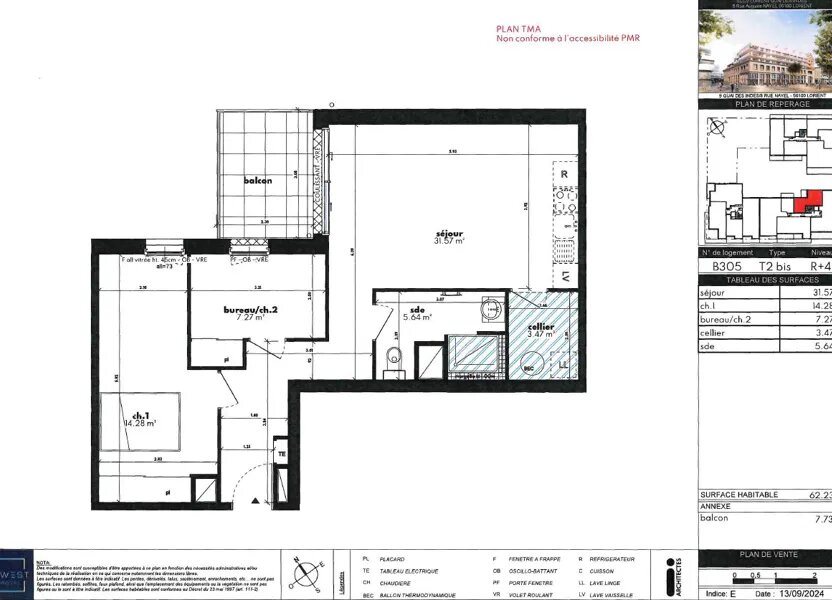 Appartement à louer, 62m², Lorient