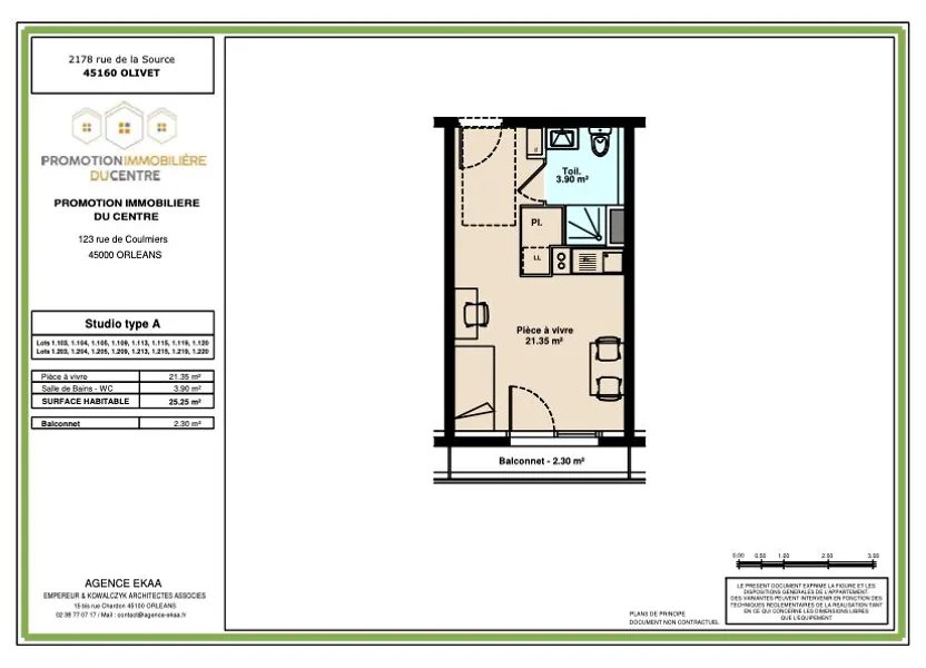 Appartement à vendre, 25m², Olivet
