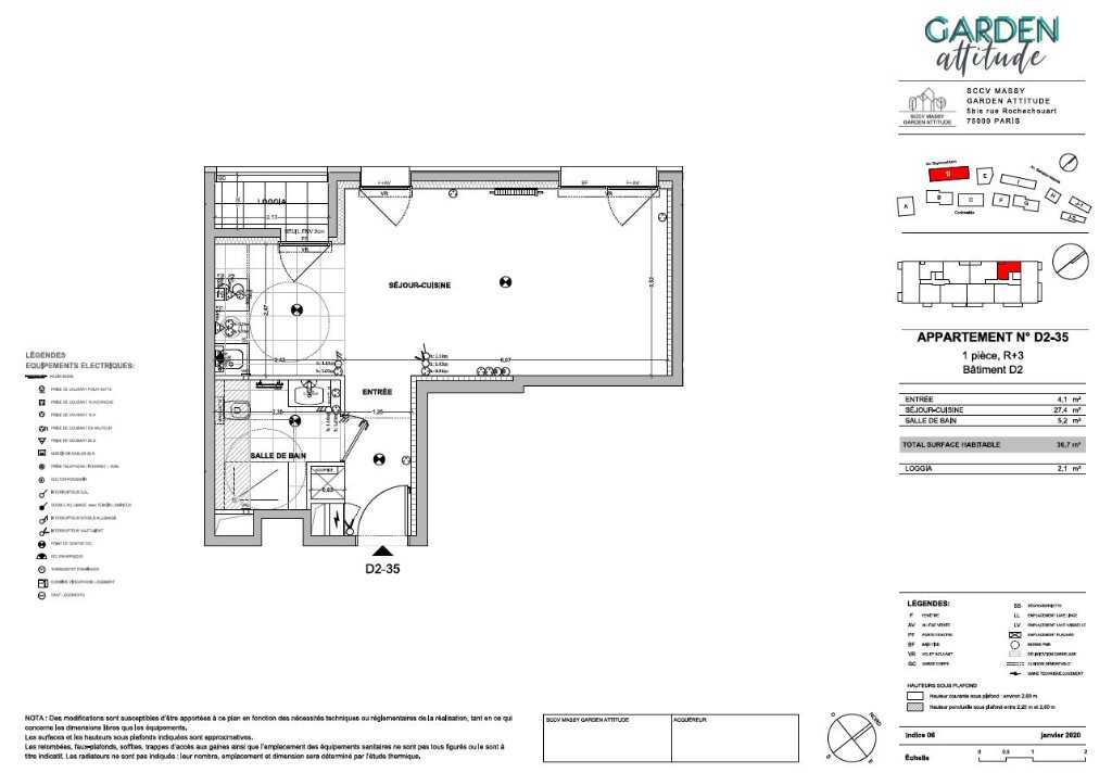 Appartement à louer, 36m², Massy