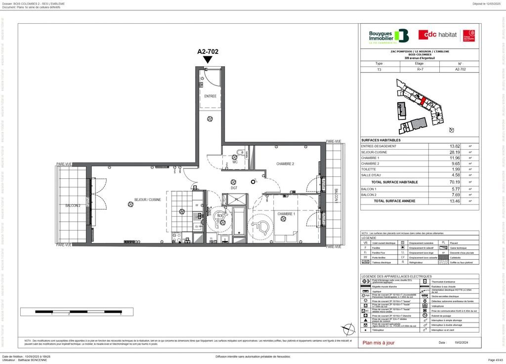 Appartement à vendre, 83m², Bois-Colombes