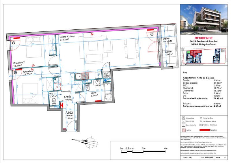 Appartement à vendre, 71m², Noisy-le-Grand