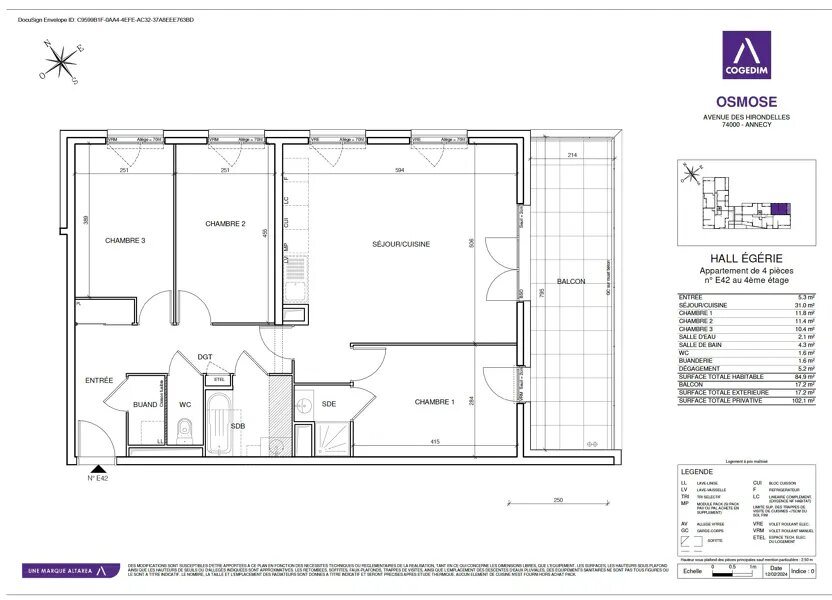Appartement à vendre, 84m², Annecy
