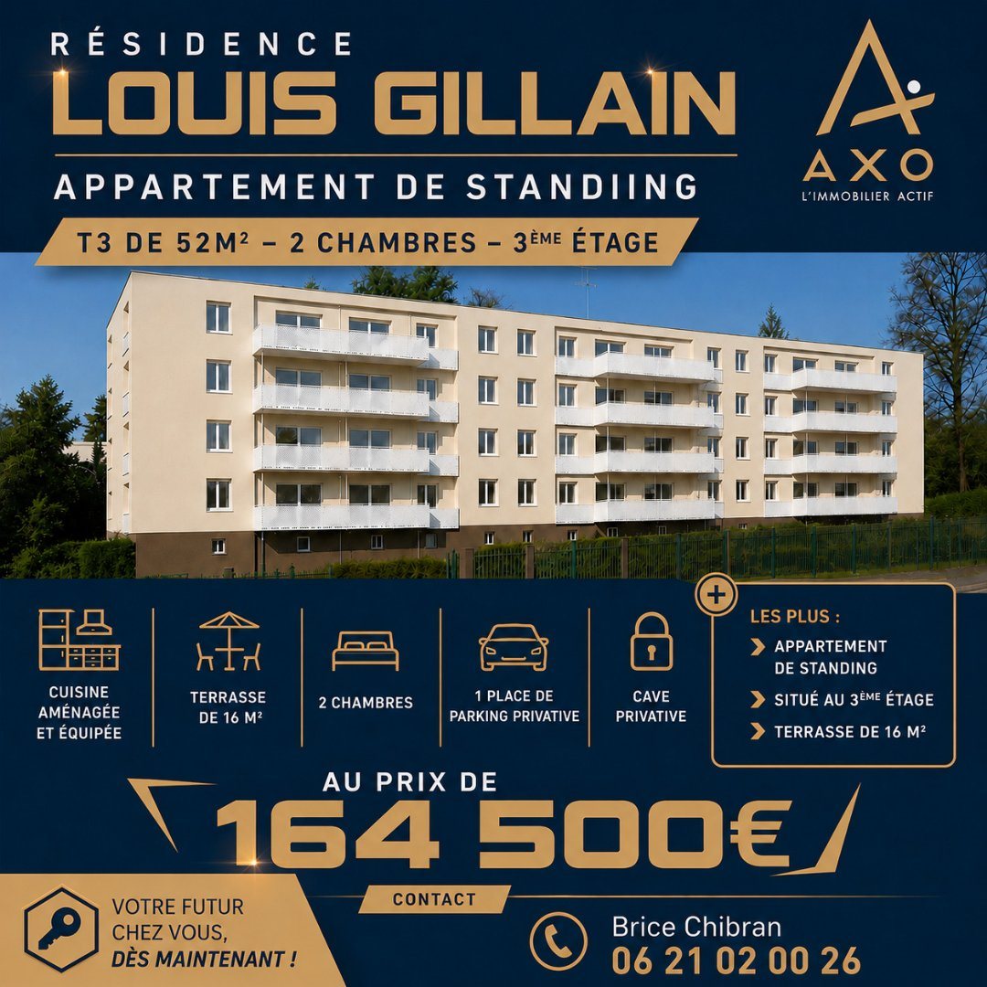 Appartement à vendre, 52m², Bernay
