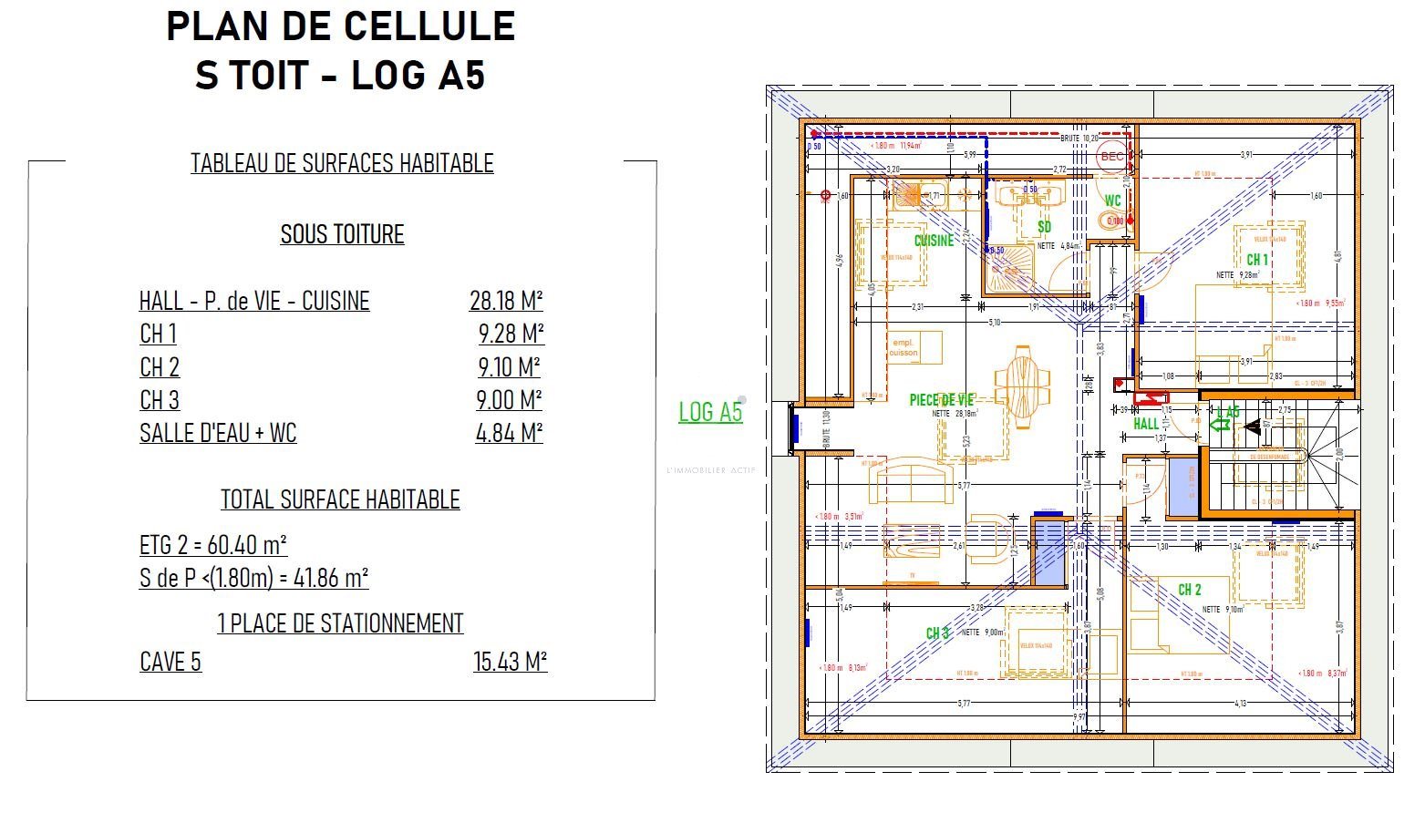 Appartement à vendre, 70m², Saint-Etienne-de-Montluc