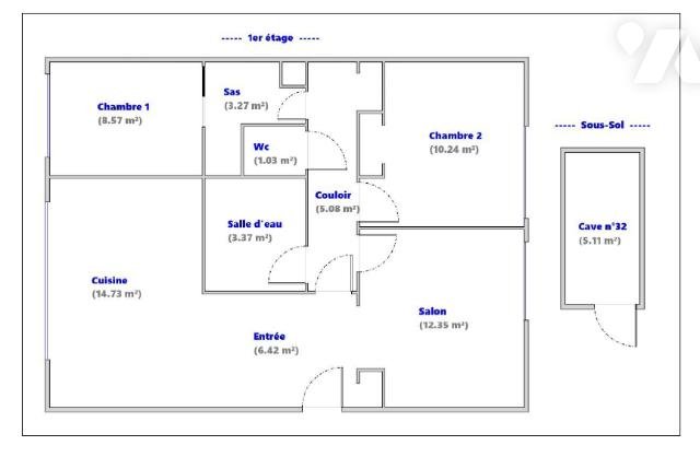 Appartement à vendre, 65m², Oullins