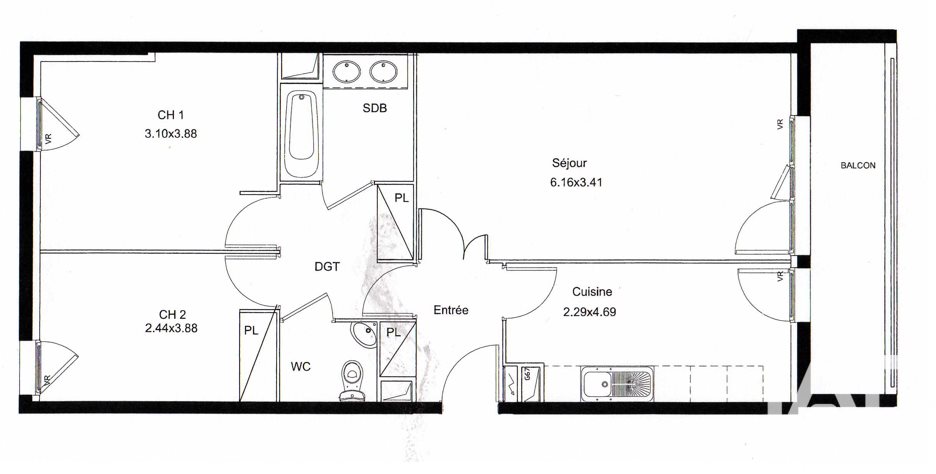 Appartement à vendre, 68m², Cormeilles-en-Parisis
