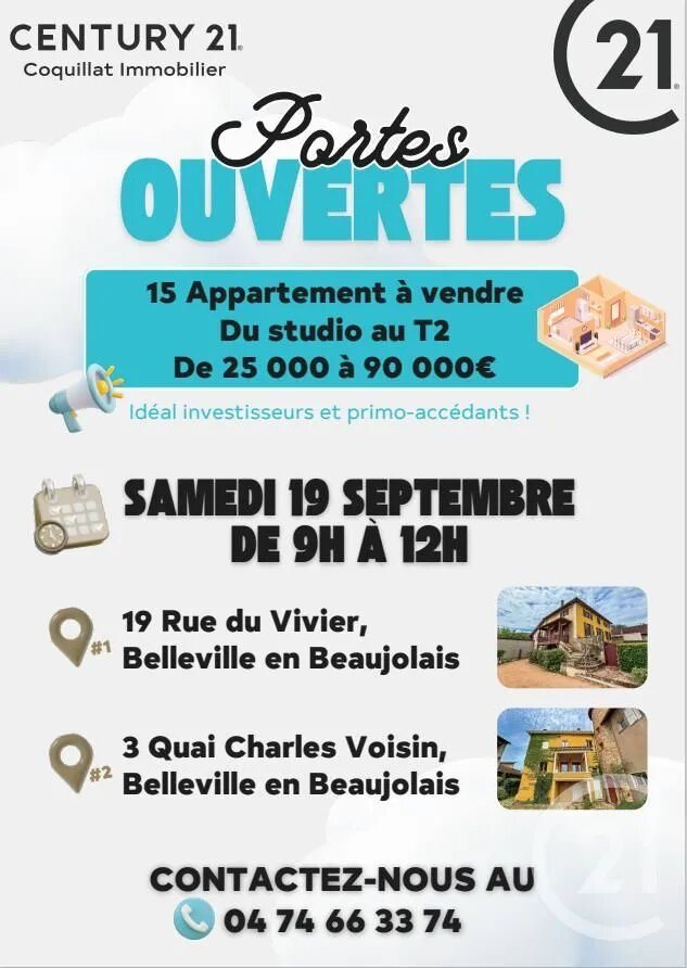 Appartement à vendre, 21m², Belleville