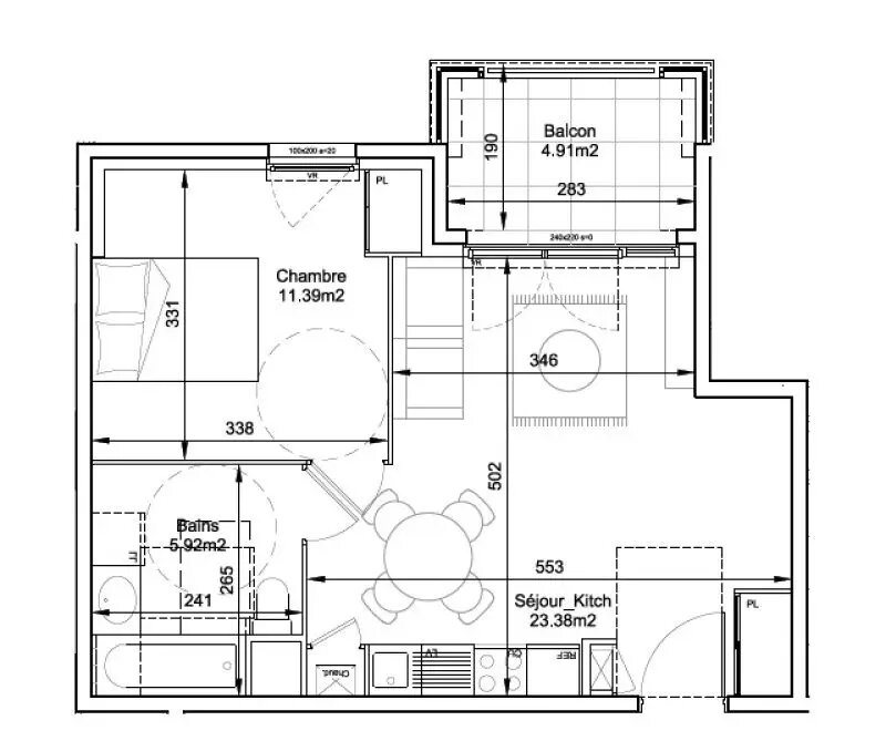 Appartement à louer, 40m², Neuville-sur-Saône