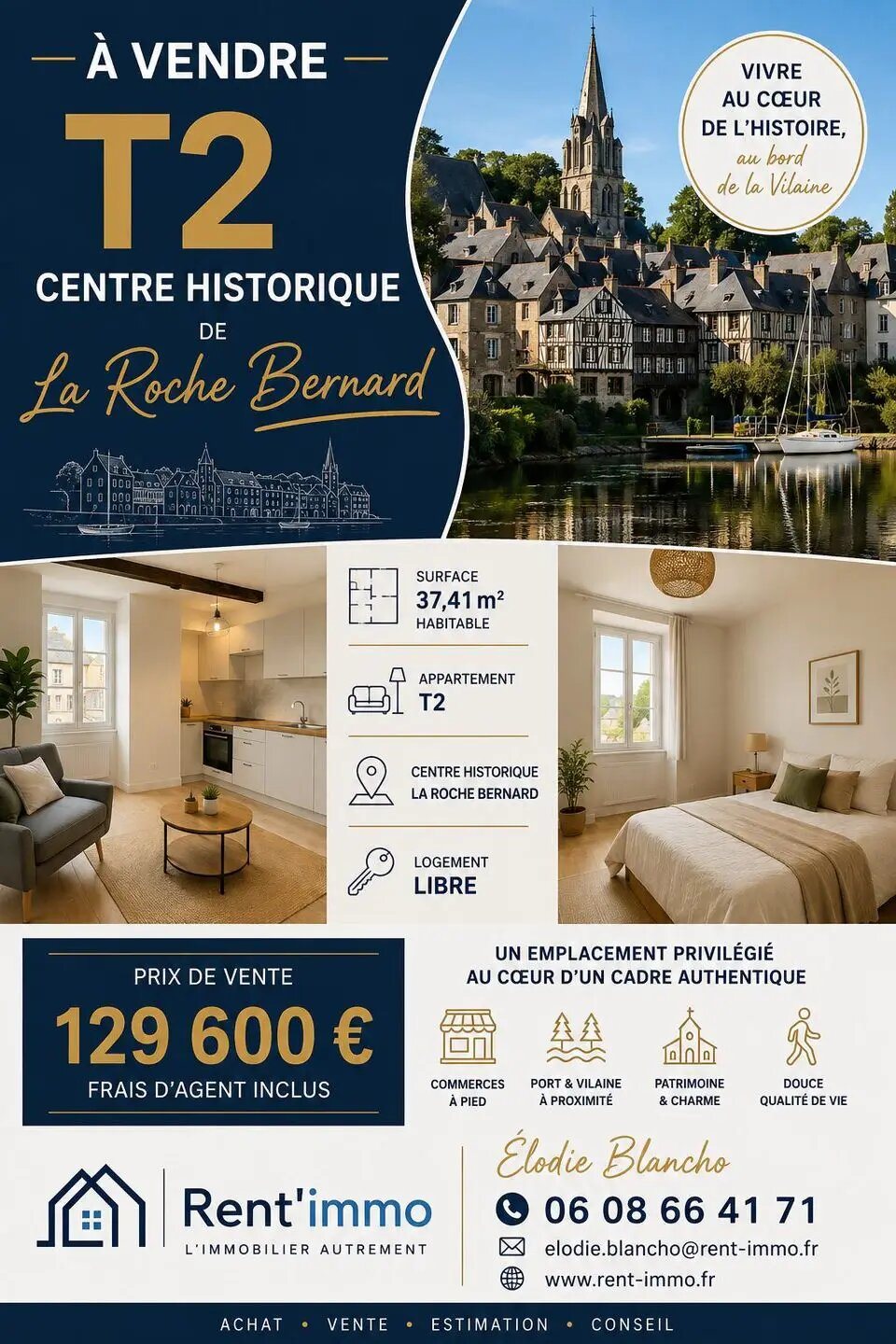 Appartement à vendre, 37m², La Roche-Bernard