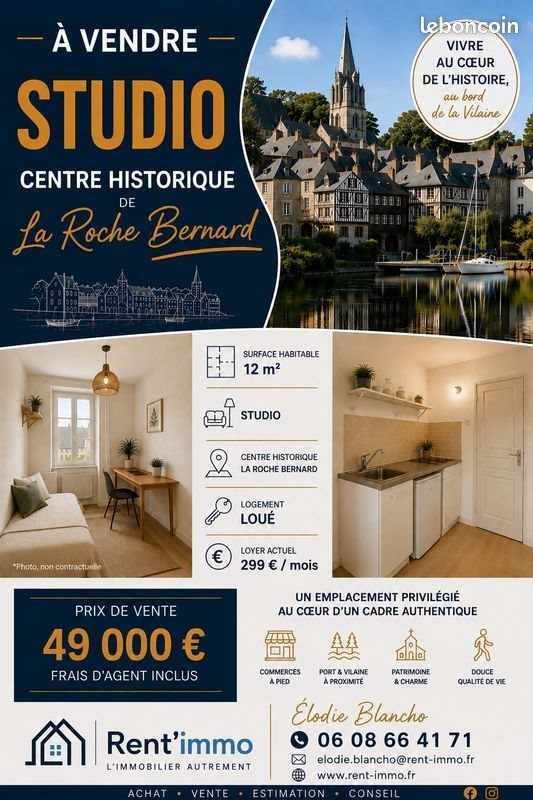Appartement à vendre, 12m², La Roche-Bernard
