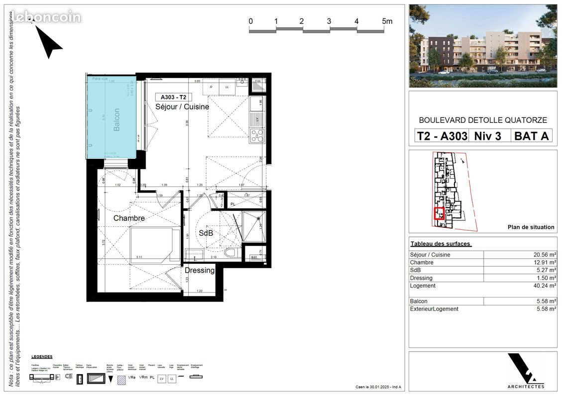 Appartement à vendre, 43m², Caen