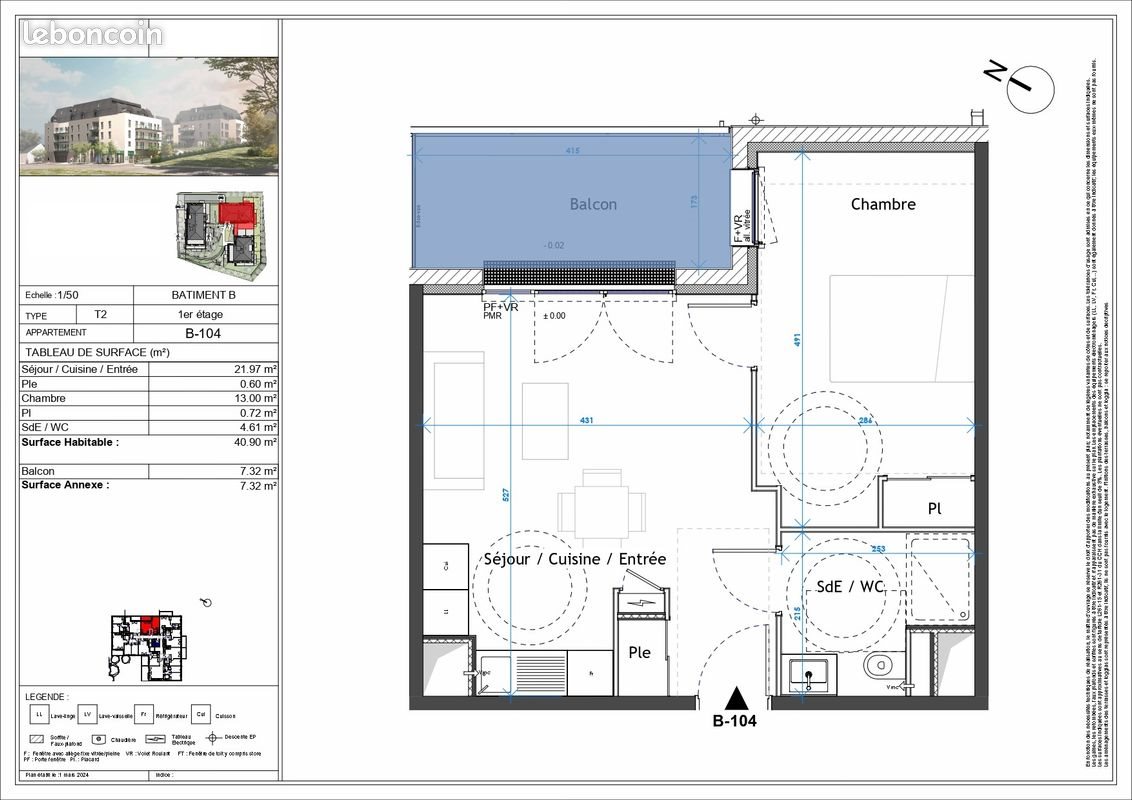 Appartement à vendre, 41m², Touques