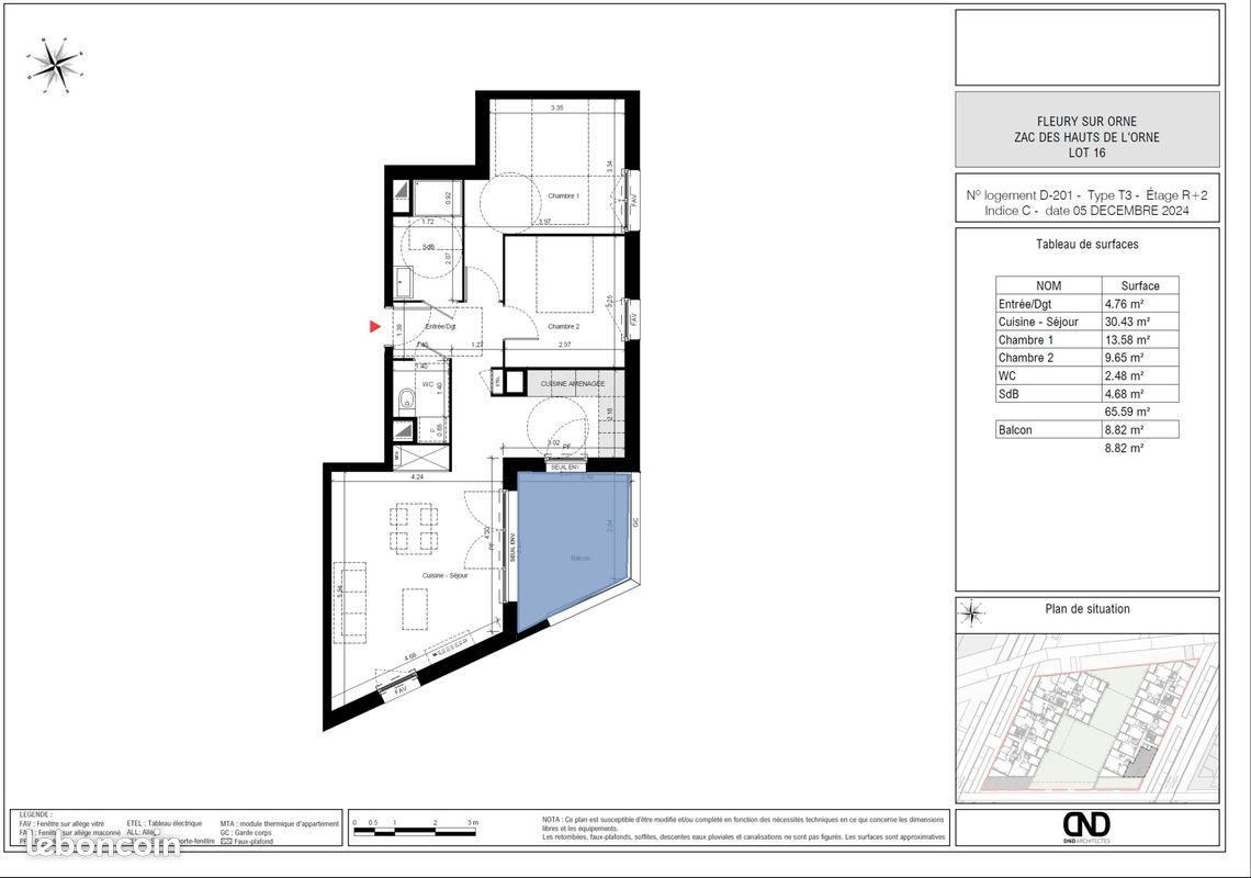 Appartement à vendre, 65m², Fleury-sur-Orne