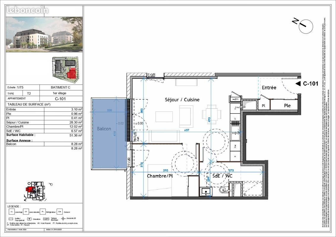 Appartement à vendre, 51m², Touques