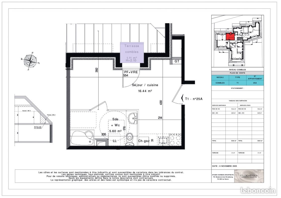 Appartement à vendre, 22m², Caen