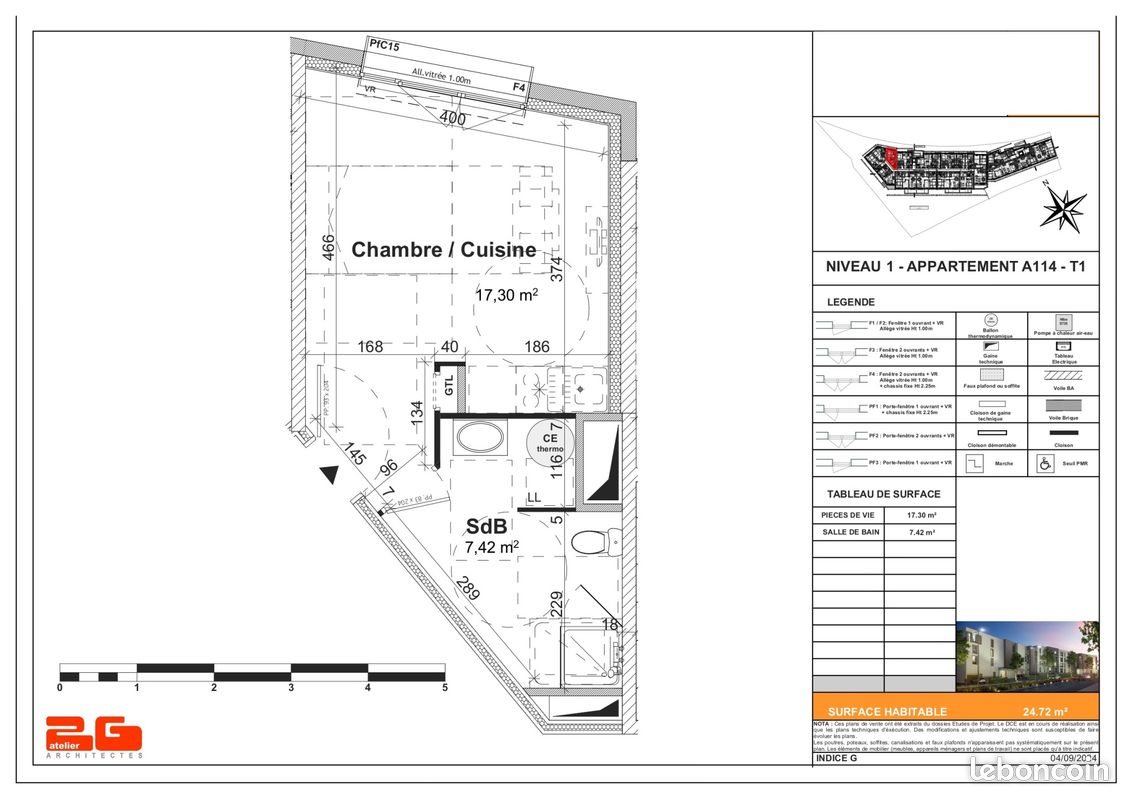 Appartement à vendre, 25m², Caen