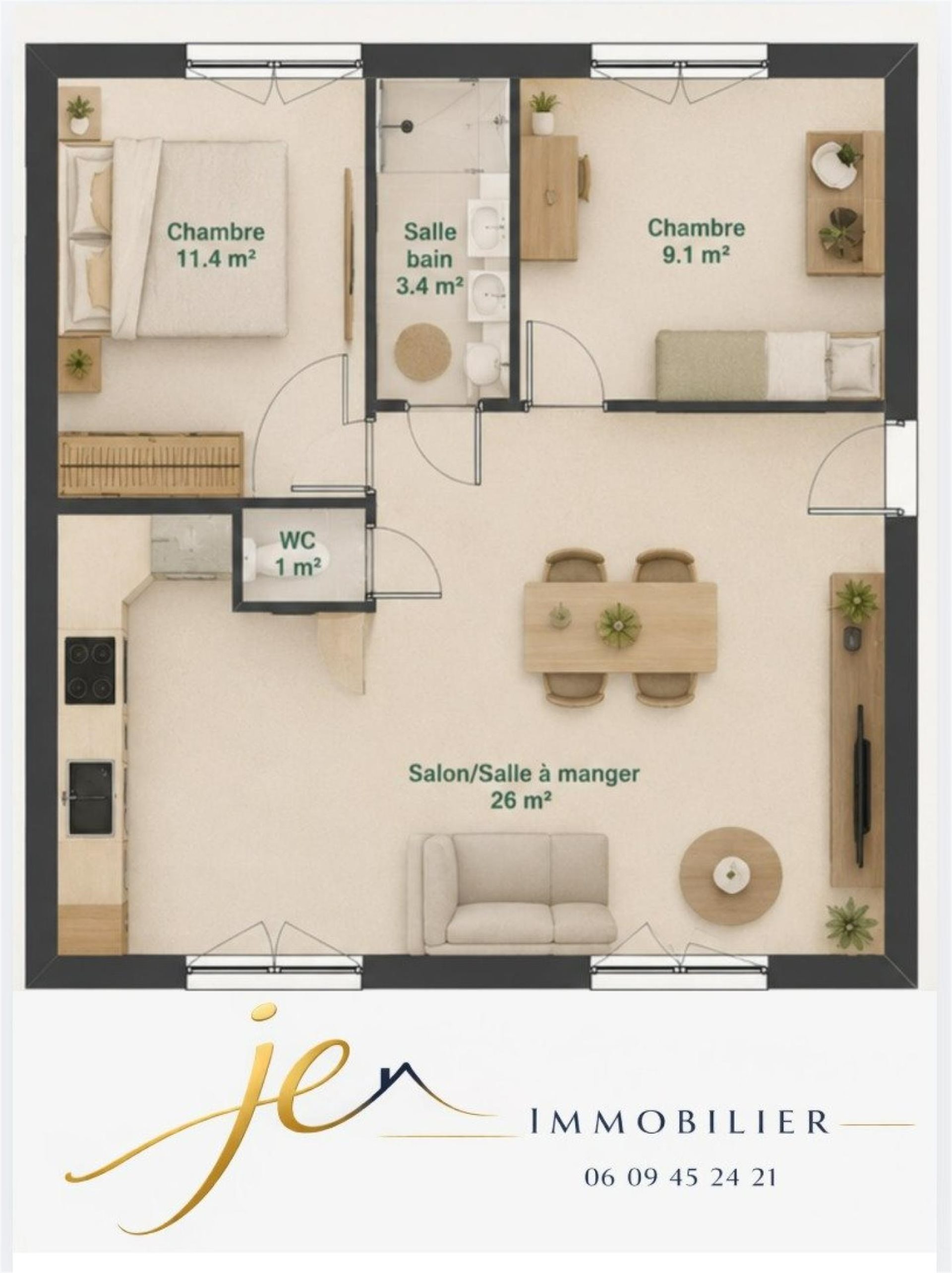 Maison à vendre, 52m², Virelade
