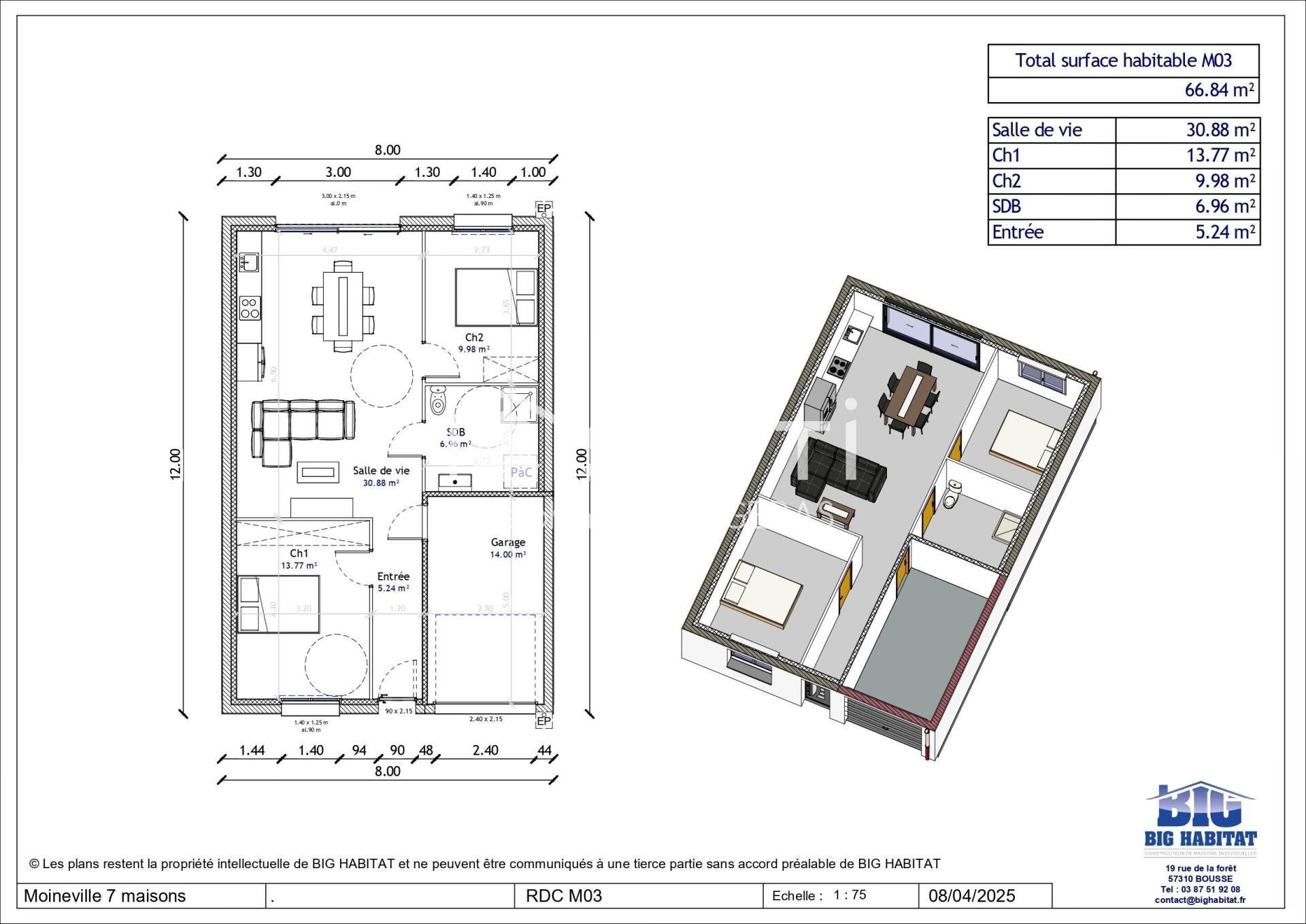 Maison à vendre, 66m², Moineville
