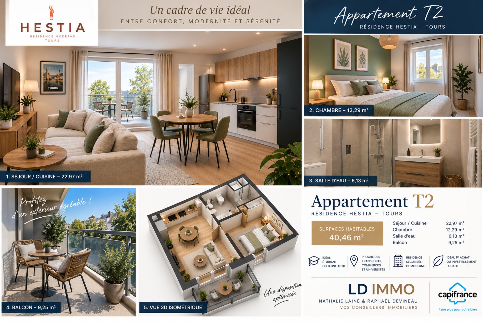 Appartement à vendre, 40m², Tours