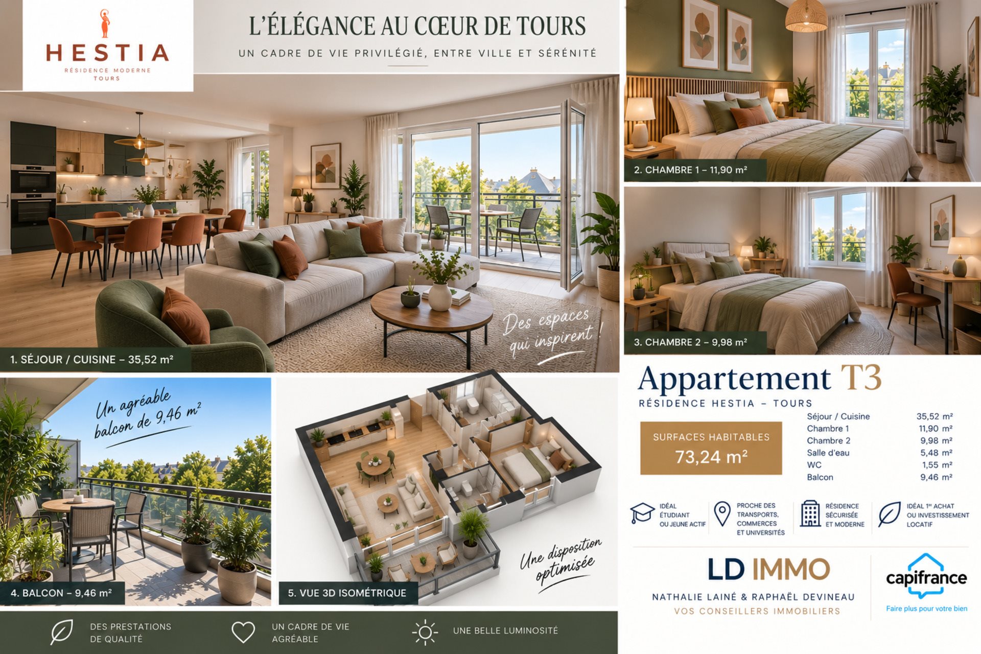 Appartement à vendre, 73m², Tours