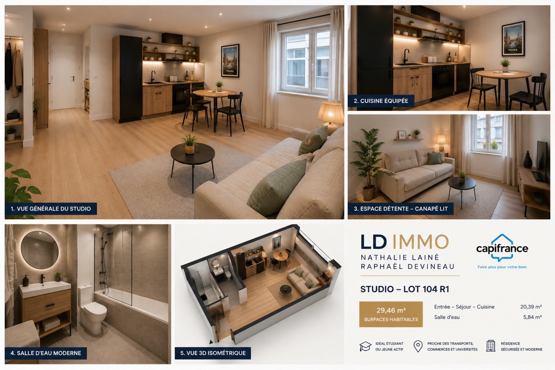 Appartement à vendre, 29m², Tours