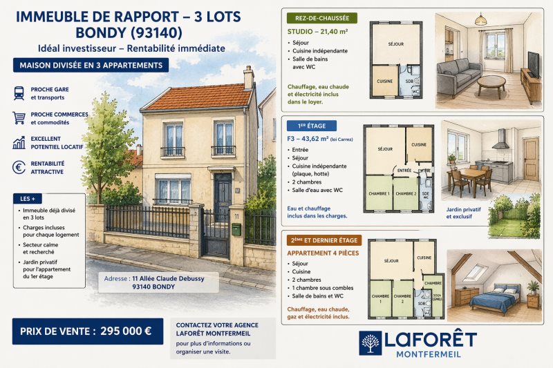 Maison à vendre, 110m², Bondy