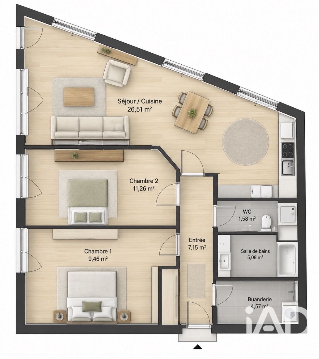 Appartement à vendre, 61m², Chantepie