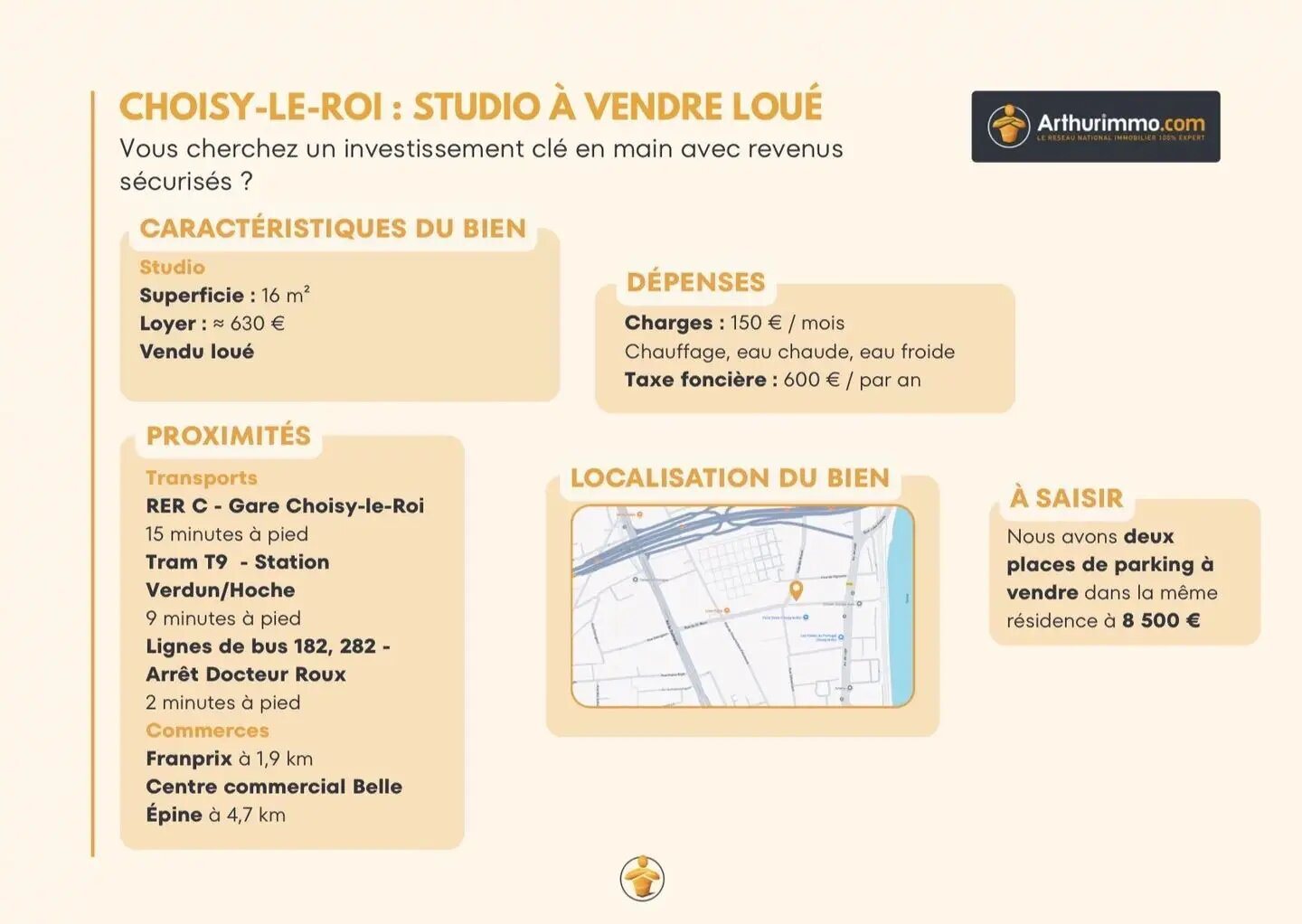 Appartement à vendre, 16m², Choisy-le-Roi