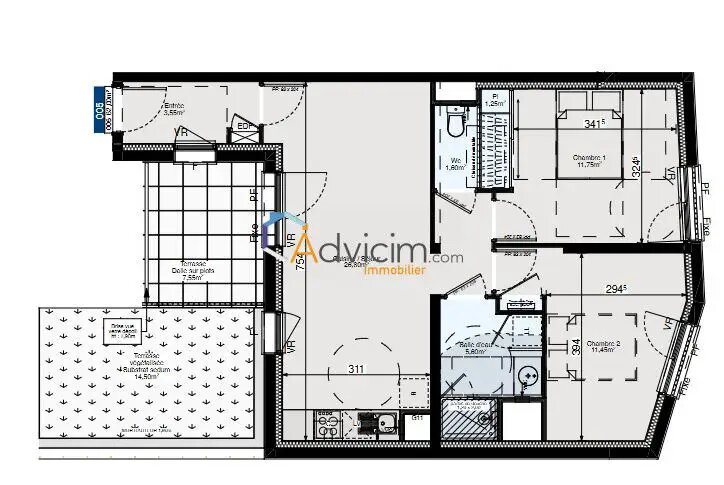Appartement à vendre, 62m², Orléans