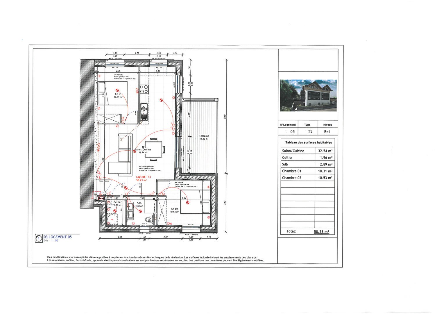 Appartement à louer, 58m², Neuvecelle
