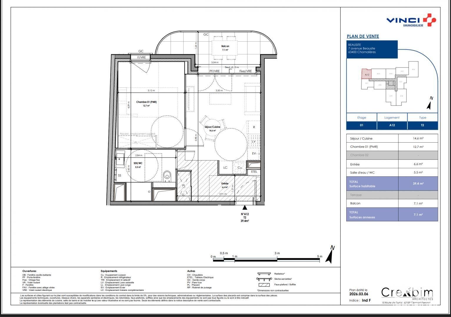 Appartement à vendre, 39m², Chamalières