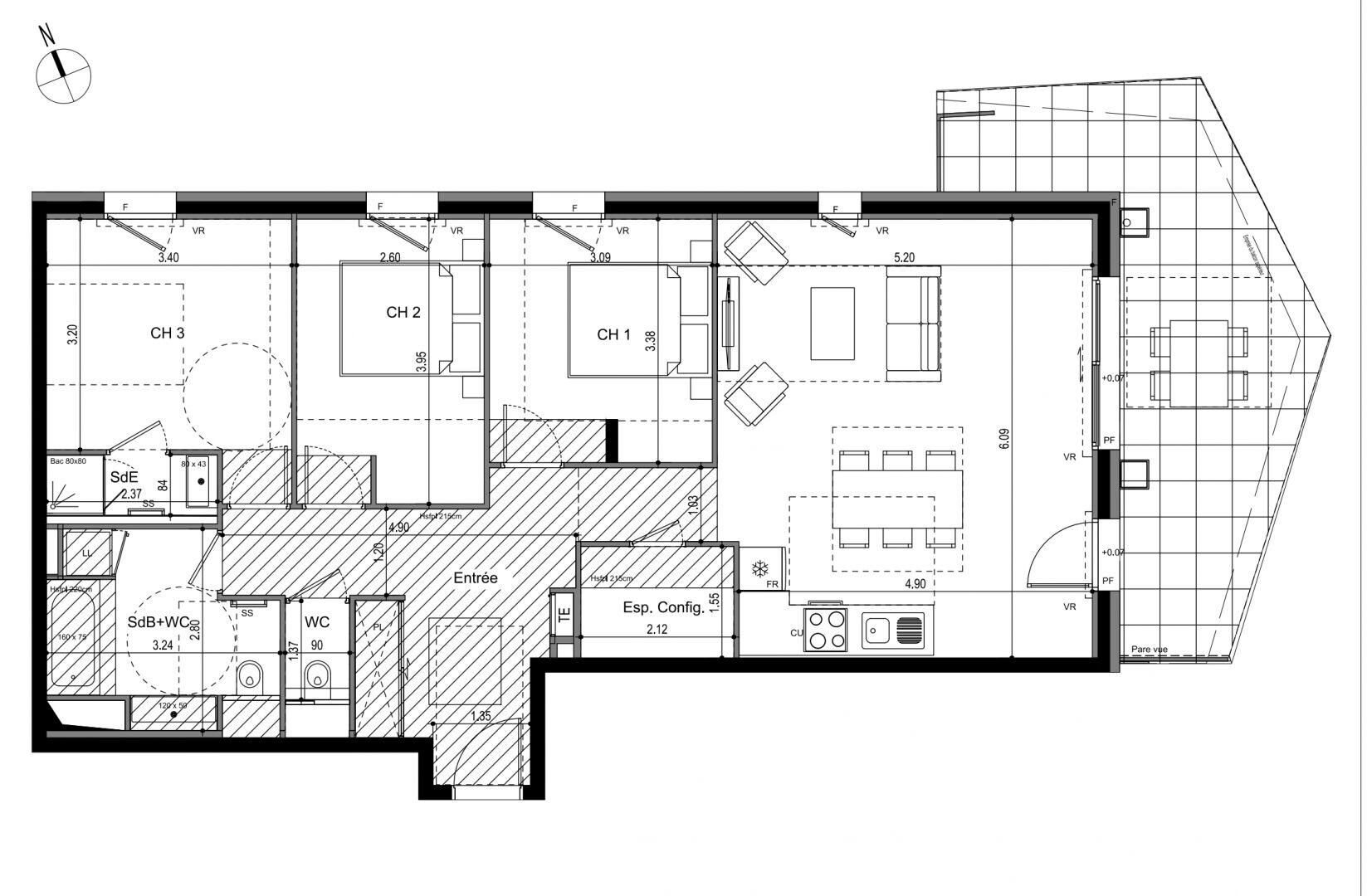 Appartement à vendre, 92m², Ville-la-Grand