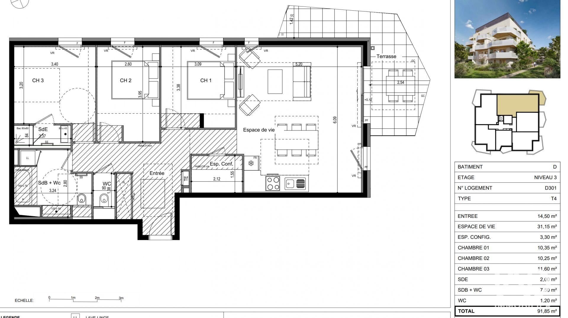 Appartement à vendre, 92m², Ville-la-Grand