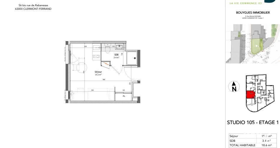 Appartement à vendre, 18m², Clermont-Ferrand