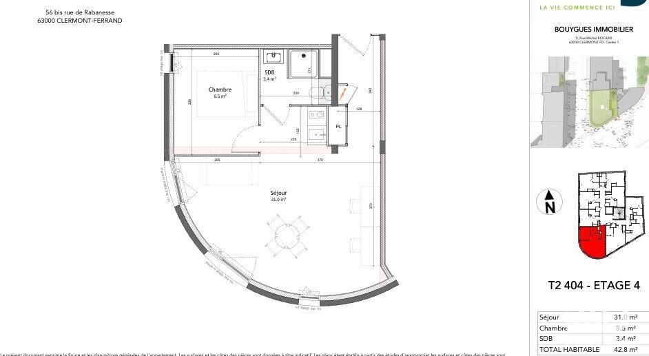 Appartement à vendre, 42m², Clermont-Ferrand