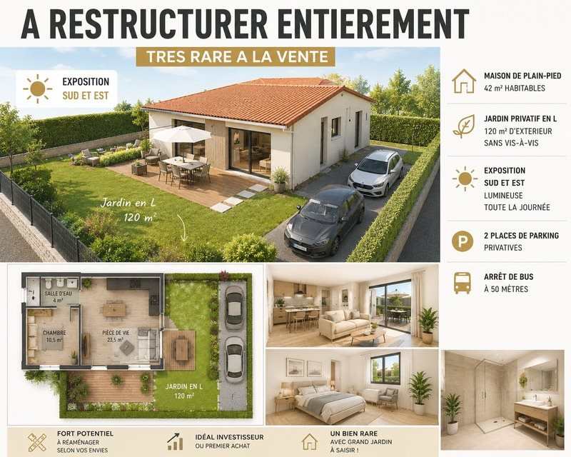 Maison à vendre, 42m², Taponas