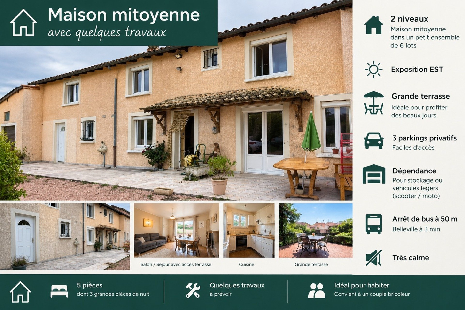 Maison à vendre, 110m², Belleville-en-Beaujolais