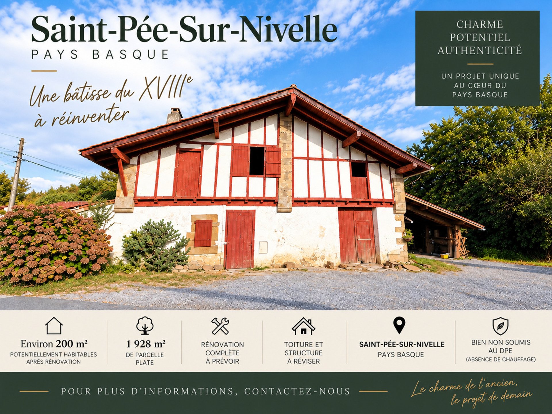 Maison à vendre, 200m², Saint-Pée-sur-Nivelle