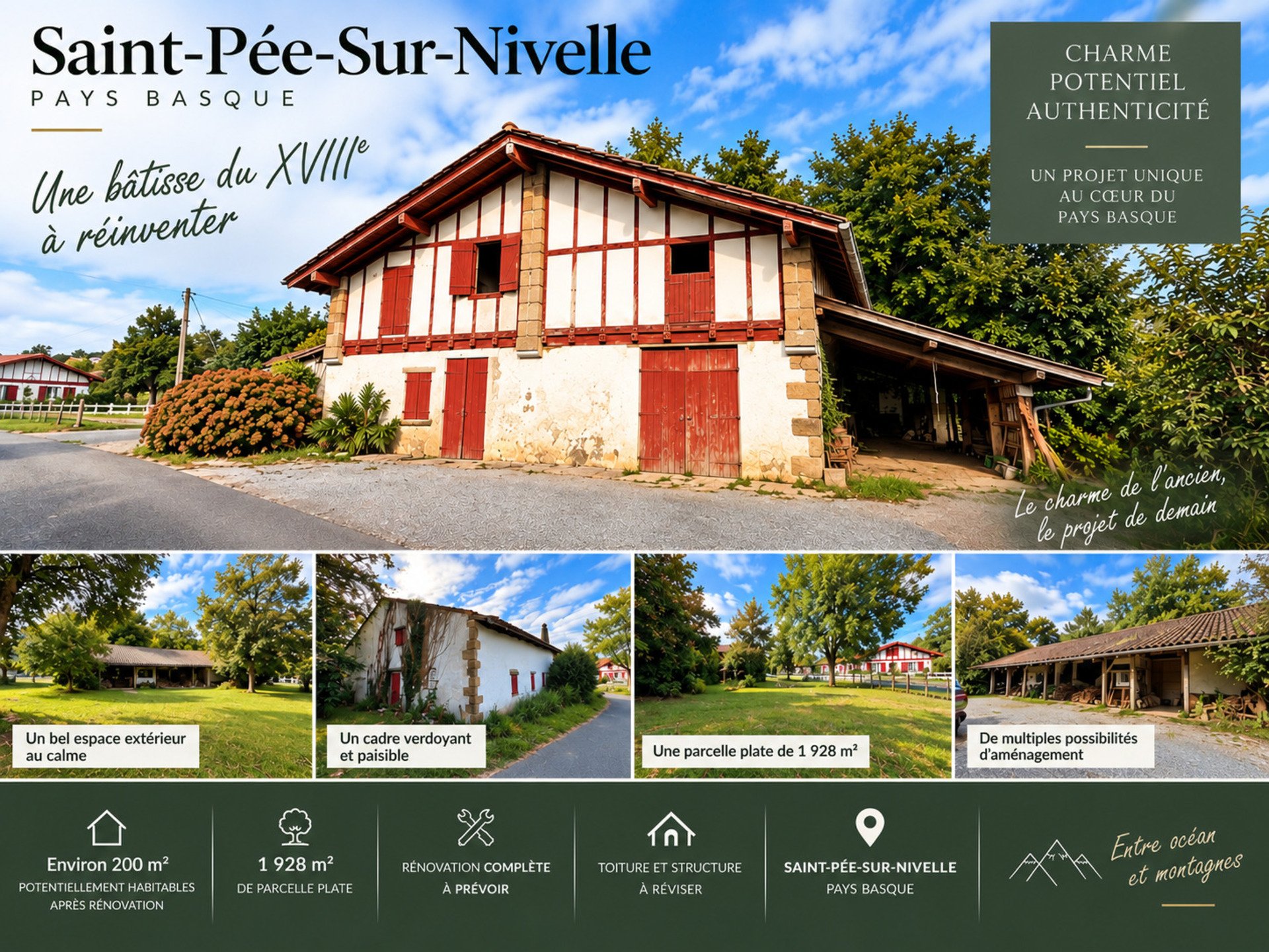 Maison à vendre, 200m², Saint-Pée-sur-Nivelle