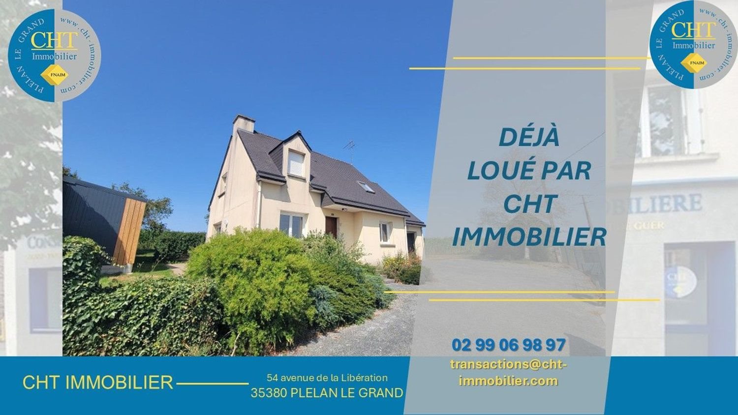 Maison à louer, 93m², Plélan-le-Grand