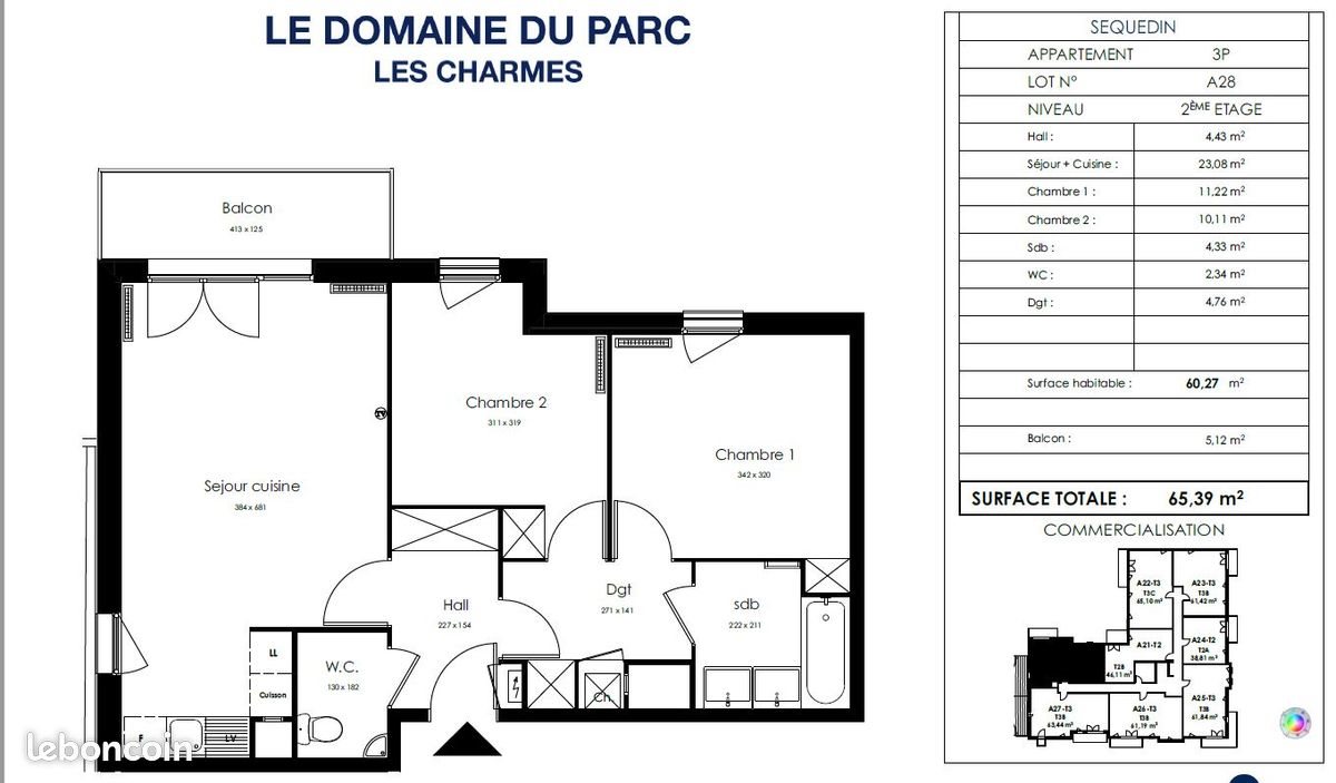 Appartement à louer, 60m², Sequedin