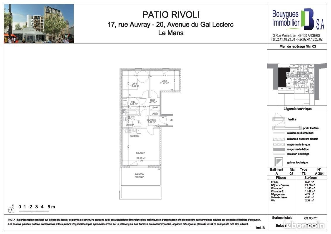 Appartement à louer, 63m², Le Mans