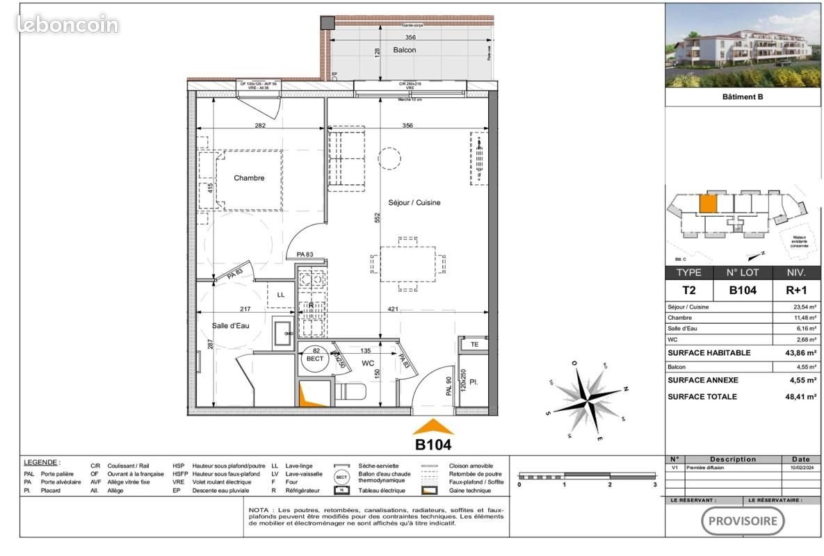 Appartement à louer, 43m², Montaigu