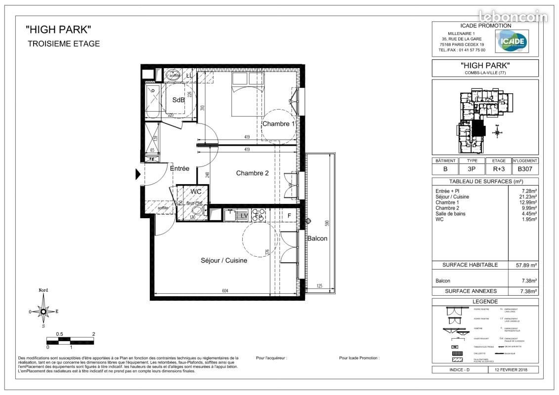 Appartement à louer, 57m², Combs-la-Ville